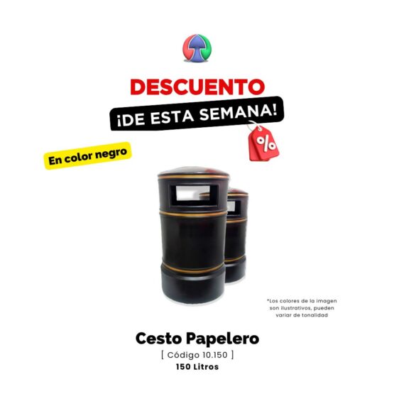 Cesto Papelero 10.150 Outlet Negro