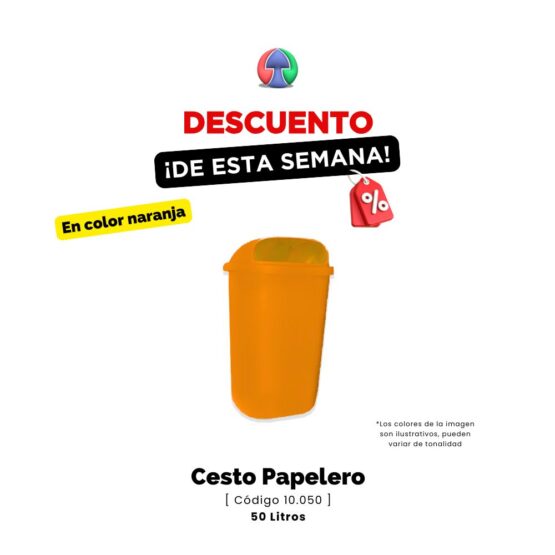 Cesto Papelero 10.050 Outlet Naranja